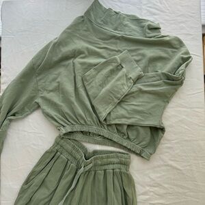 Nasty Gal Army Green Track suit.